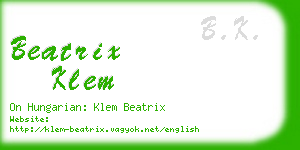 beatrix klem business card